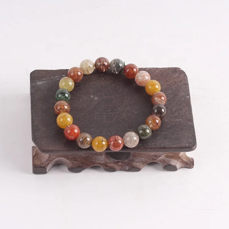 

Natural healing real garden quartz stone jewelry crystal gemstone bead stretch bracelet, As picture