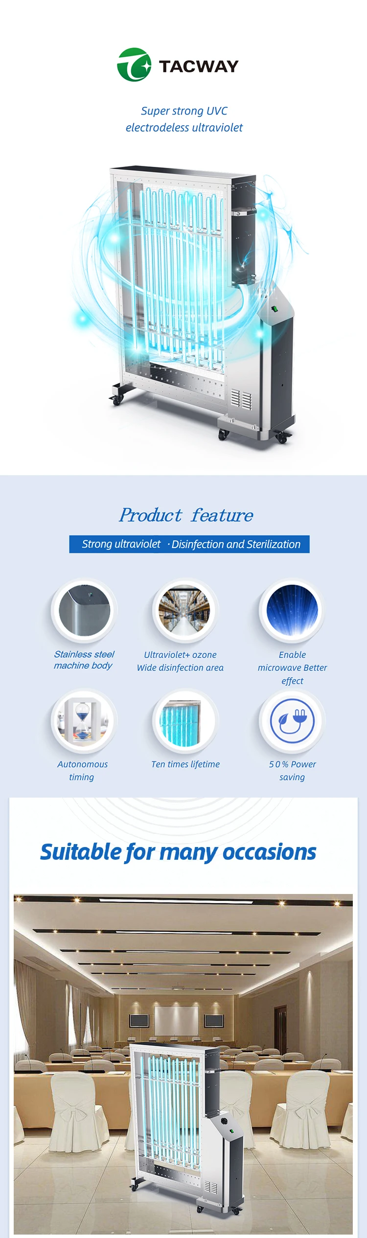 Uvc lamp uv germicidal 30w uv-c light wand sanitizer disinfection