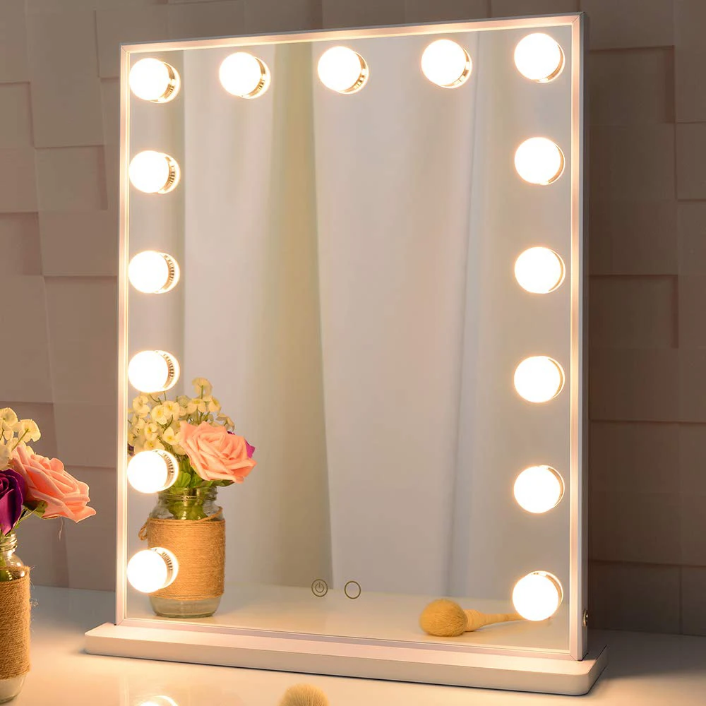 

Cmts Saline Vanity Hollywood And Desk Led Storage Box Makeup Mirror With Light, Customized