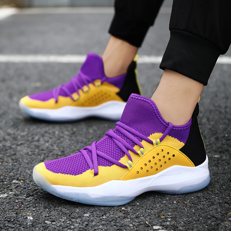 

2020 New Fashion Men Basketball Shoes Sports Man Sneakers Trainer Big Plus Size  Men's Chaussures De Basket Shoes, Purple,orange,black-white