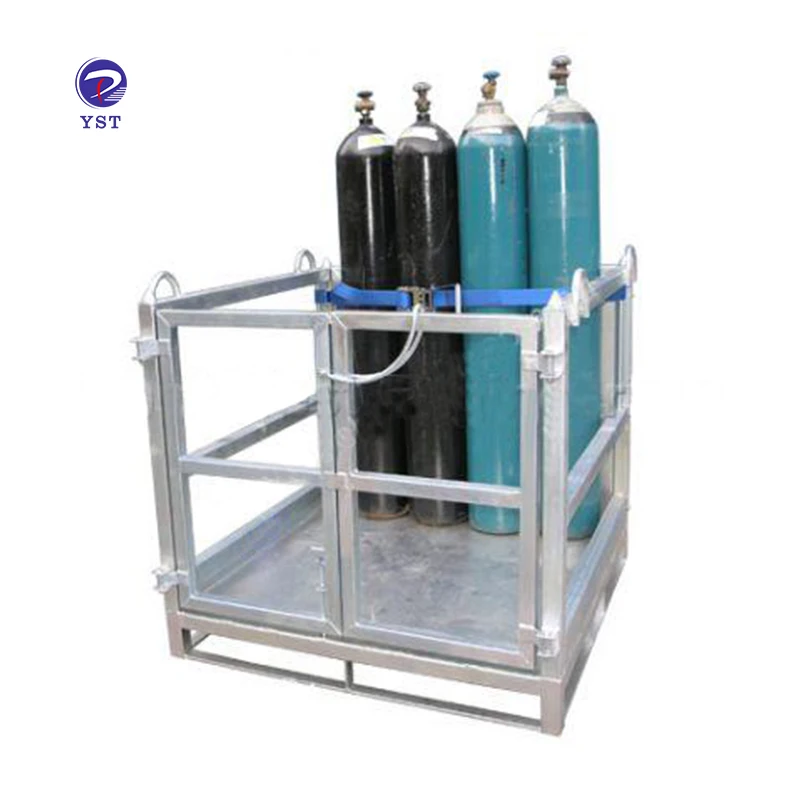 

Heavy duty forklift metal welded transport galvanized compressed lpg gas cylinder cage for sale