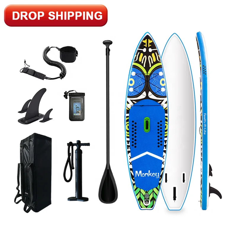 

FUNWATER drop shipping sup paddle board inflatable sup portable paddle board water sports equipment, Blue