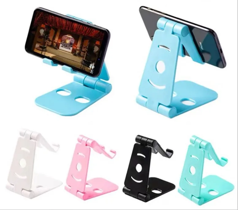 

Black white green blue pink purple desk folding plastic tablet and mobile phone holder for iphone