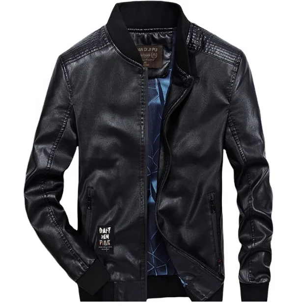 

Hot sale long sleeve Men's fashion windbreak leather motorcycle race Jackets