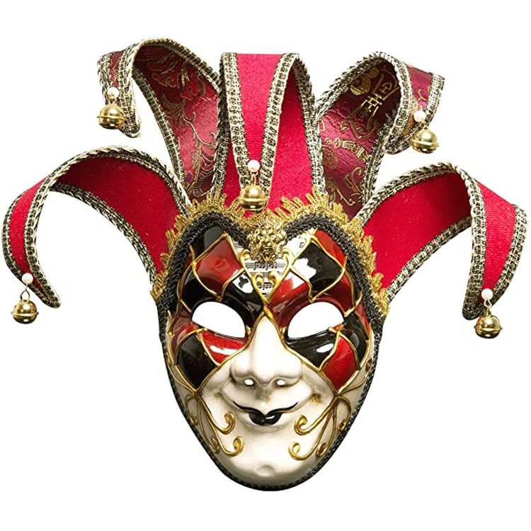 

FREE Shipping Party Full Face Venetian Jester Masquerade Joker Wall Decorative Art Collection Mardi Gras Home Decor