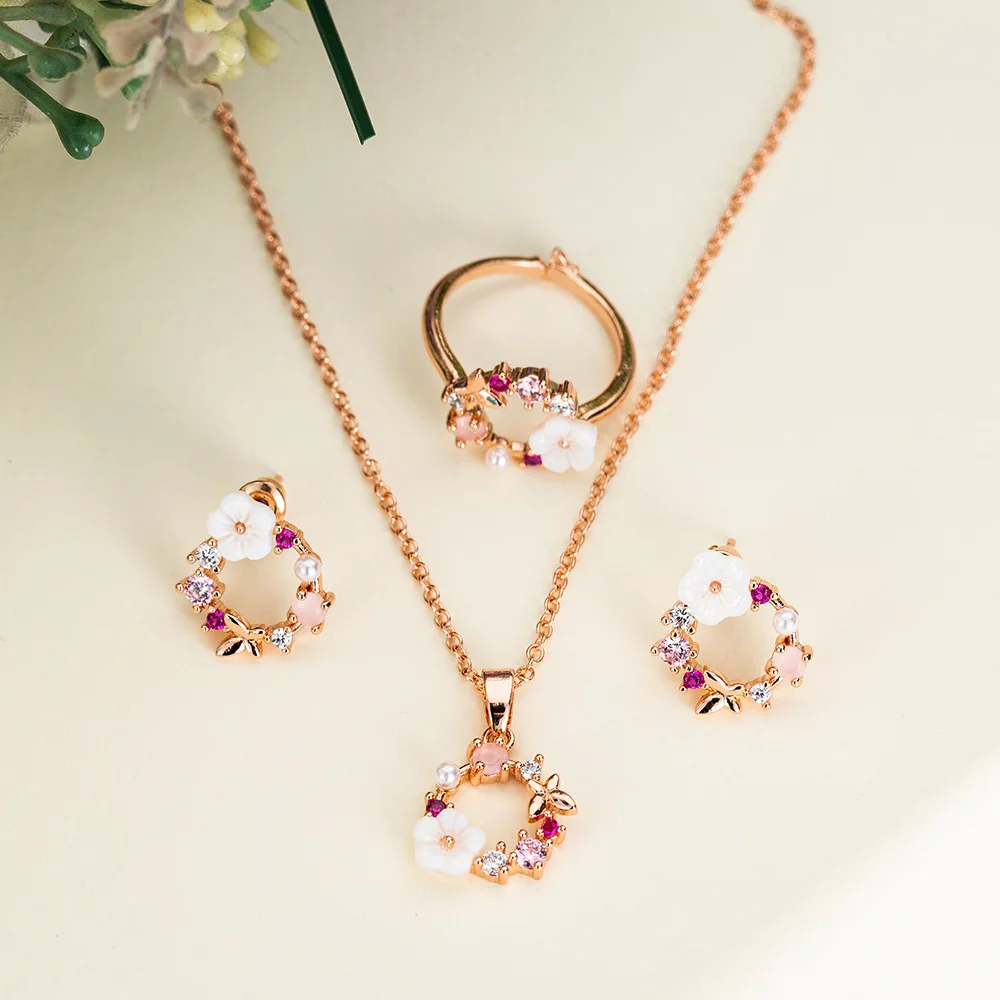 

Butterfly hawaiian dubai joyas de acero jewelry set stainless 18k gold plated stainless, Rose gold