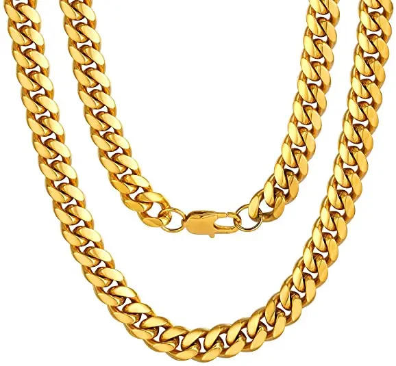 

Chinese Wholesale Stock Custom Available Men Chunky Miami Stainless Steel Cuban Link Gold Chain Necklace Jewelry