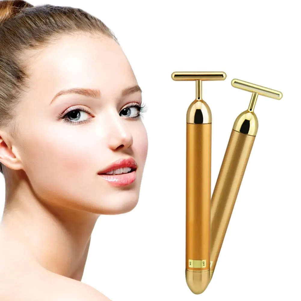 

New Arrive Gift Facial Roller Beauty Bar Care Massage Face Massage Roller, Gold