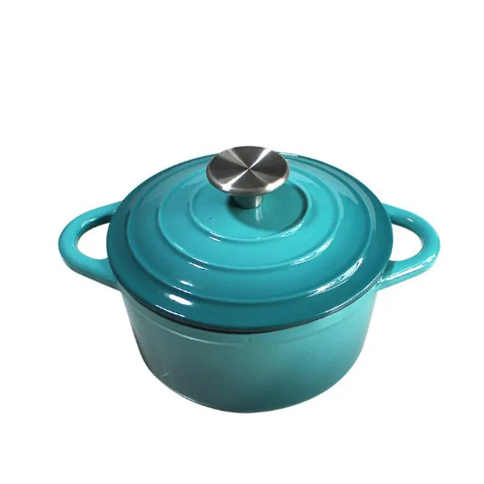 

ceramic pot with lid Enameled Cast Iron Covered Round Dutch Oven Combo, 2-Piece (7-Quart & 4-Quart), Teal, Can be customized