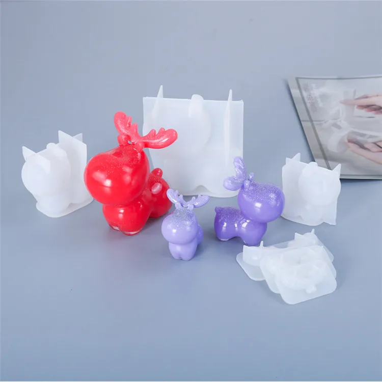 

Y3784 DIY Epoxy Resin 3D Silicone Deer Mold, Random