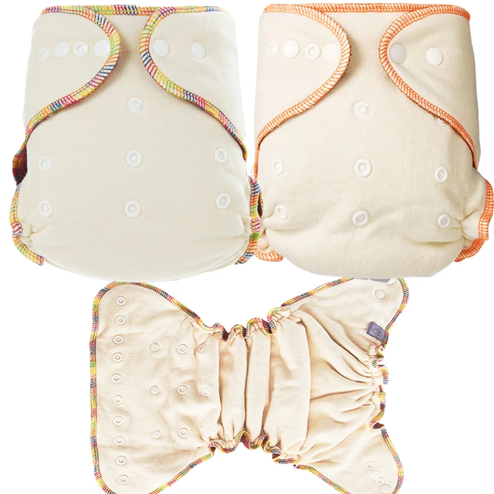 Einfant Coffee Happy Reusable Fitted Diaper  Night AI2 Baby Nappy diaper Washable Hemp Cloth Diaper, Colorful