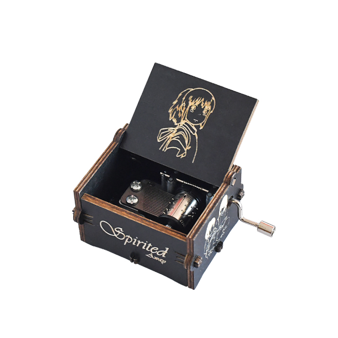 

Wholesale new style wooden anime hand-cranked music box for kids gifts