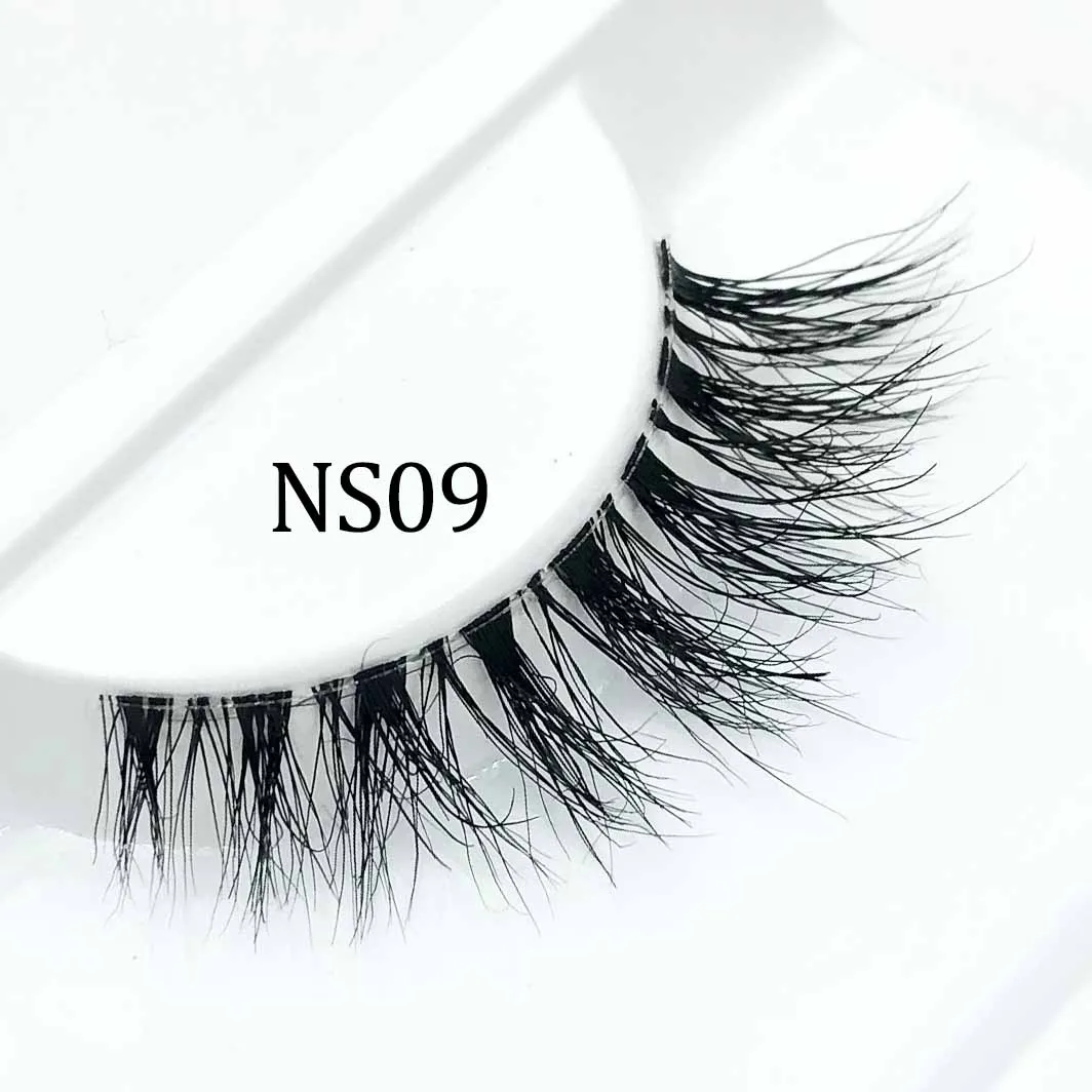 

iShero private labels cruelty free clear band eyelashes 3D mink wispy invisible band eyelash, Black