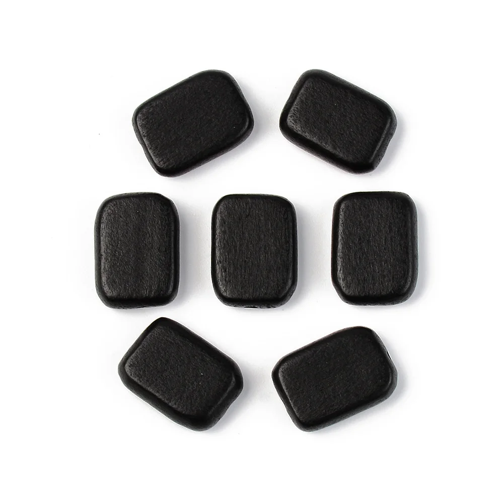 

PandaHall Lead Free Rectangle Black Painted Natural Wood Beads
