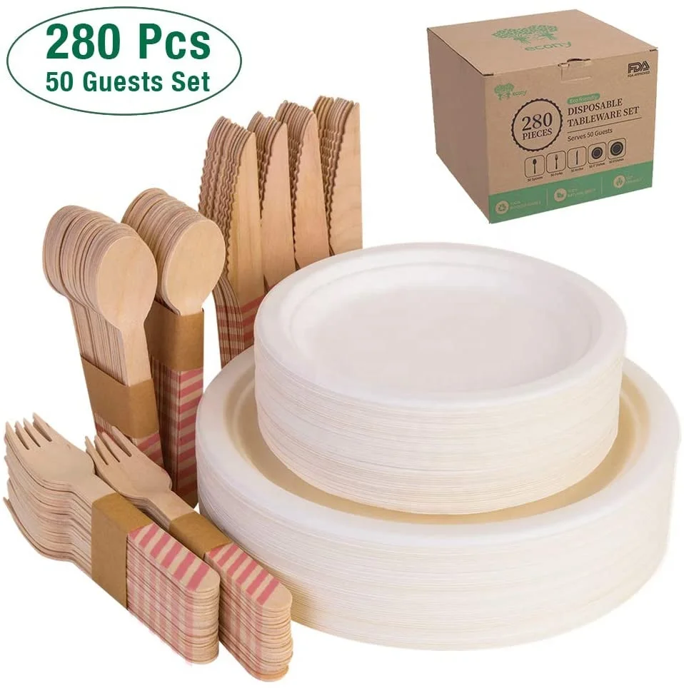 

Eco-friendly Biodegradable Compostable Sugar Cane Plate Sugarcane Pulp Bagasse Plate Tableware, Brown/white color