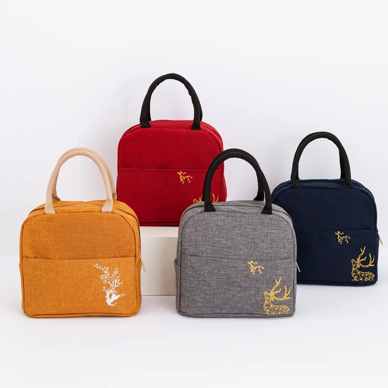 

Eco Friendly Adult Fashion Waterproof Cooler Bag Personalized Deer Printed Insulated Tote Lunch Bag For Students, Custom made