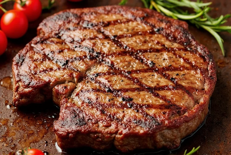 Various steak seasoning blends arranged on wooden cutting board