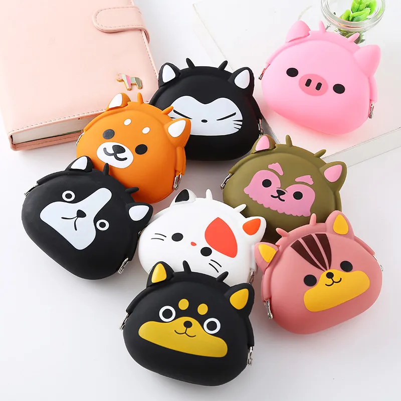 

Lovely Women Coin Bag Silicone Storage Animal Panda Cat Bear Mini Pouch Coin Bag Change Wallet Purse mini bags for baby girls, See photo