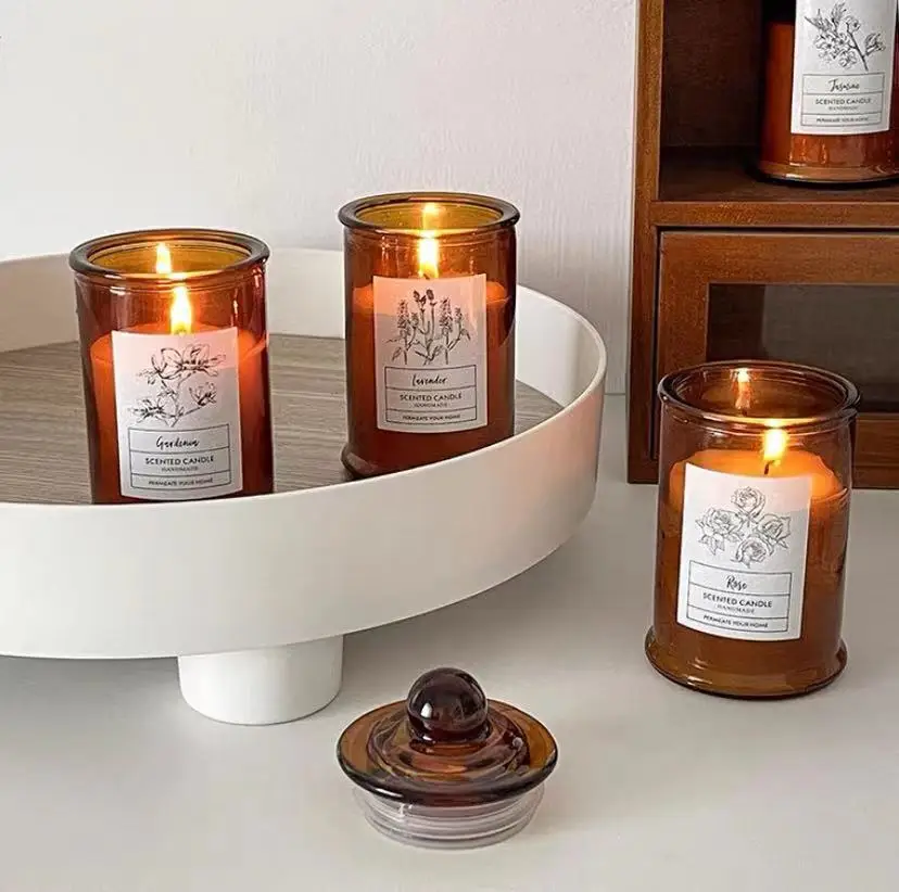 350ml Luxury Decorative Candle Holders Glass Candle Holder Empty Candle Jars for Home Decor