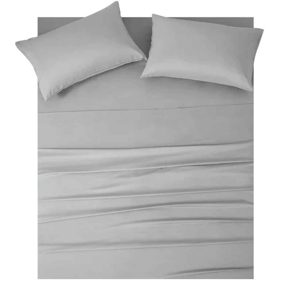Bamboo Polyester Blend Bed Sheet Cooling 1800 Thread Count Sheet 4 Piece Set Super Soft Silky Smooth Sheet Set