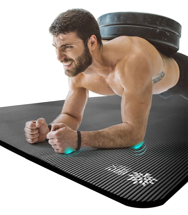 

Printed Pilates Yoga Mat 15mm Multifunctional Train Assistance Anti Slip Mat Yoga, Black,army green,bluw