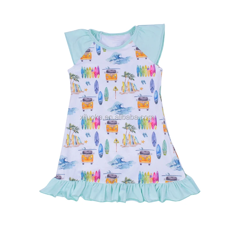 

New Fashion Baby Girl Boutique Clothing Soft Milk Silk Kids Summer Dress