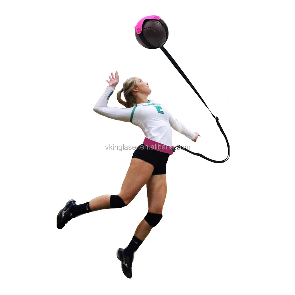

Volleyball Training Equipment Aid great trainer for solo practice of serving tosses Returns ball Adjustable cord waist length