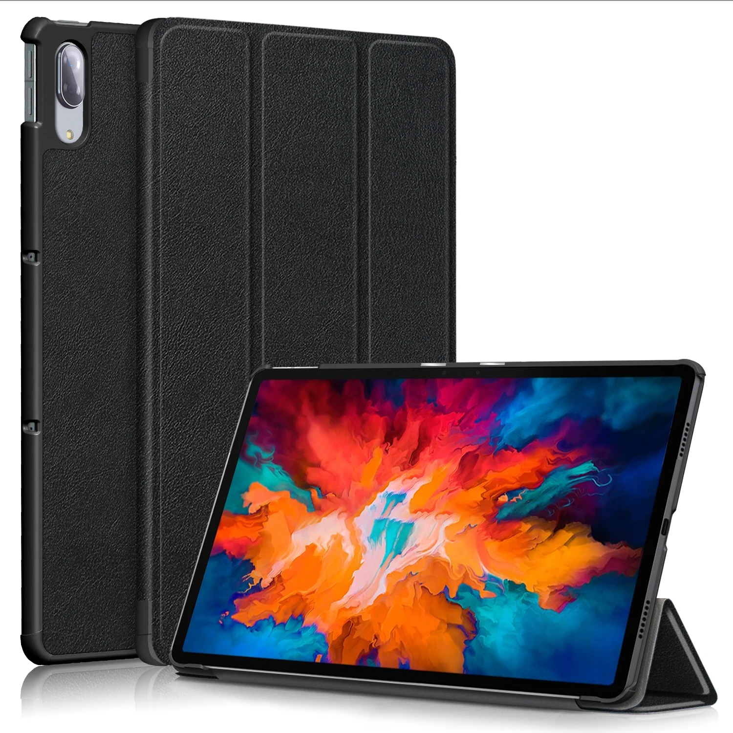 

case for lenovo tab P11 TB-J606F 11 inch 2020 Flip Tri Fold tablet cover, Black