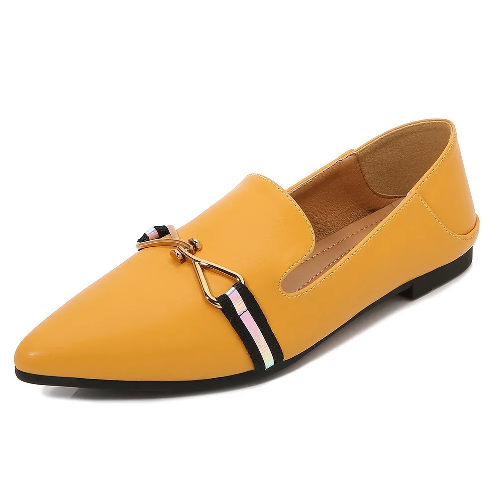 

Hot Sale Work Pointy Flat Shoes Black Simple Fashion Single Shoes Women Office Shoes, Red,black,white,beige