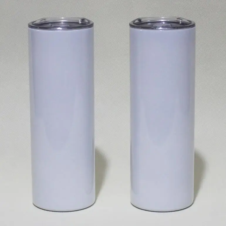

20 oz Straight Skinny Sublimation Blanks White Stainless Steel Tumblers Double Wall 20oz DIY Vacuum Insulated coffee Cup