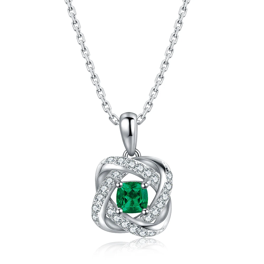 

2021 Anster new arrival hot sale gold jewelry sets lab grown emerald sterling silver 925 jewelry chain necklace, Green