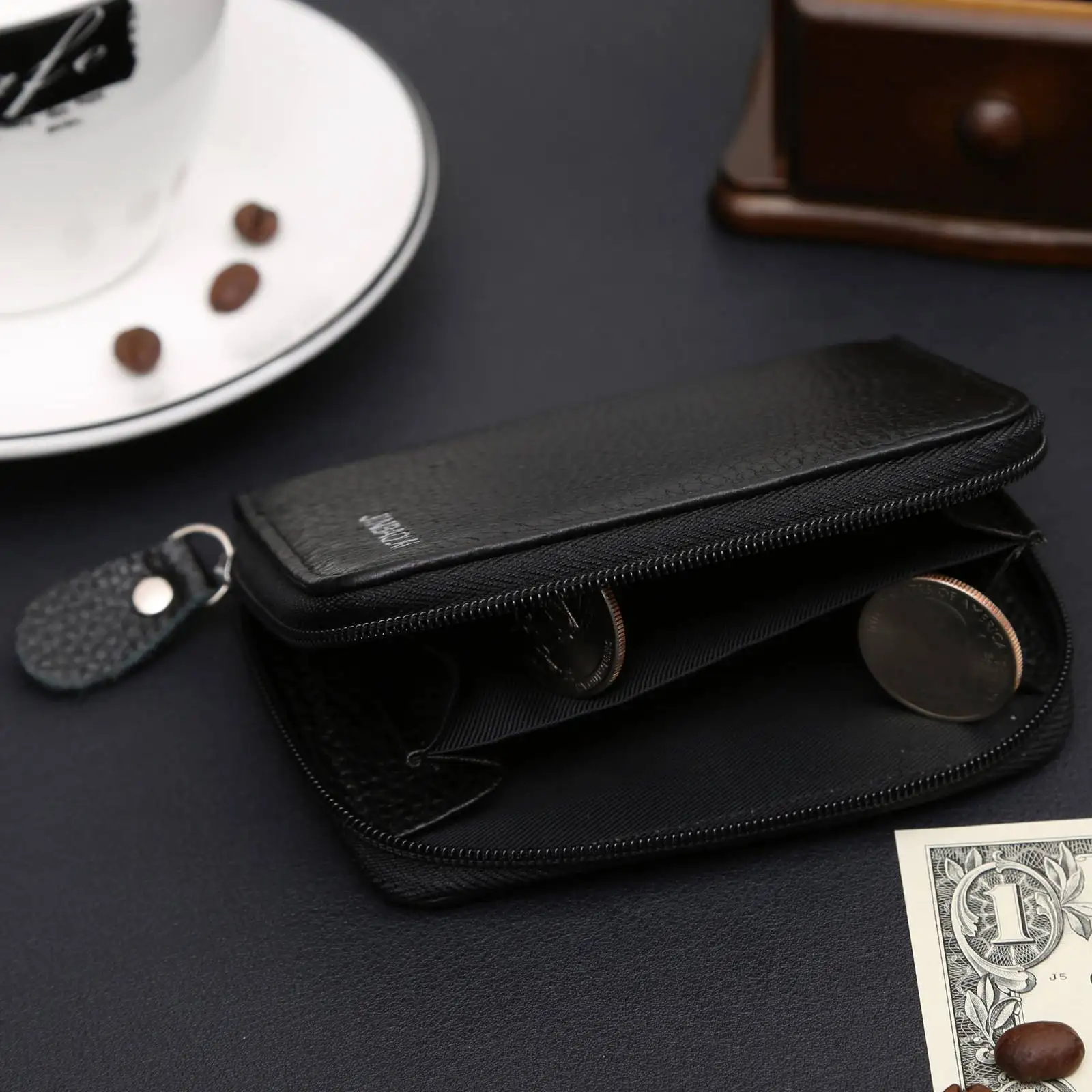 

AIYIYANG Multi-Card Card Holder Integration Men's And Women's Leather Zipper Mini Coin Purse Key Case