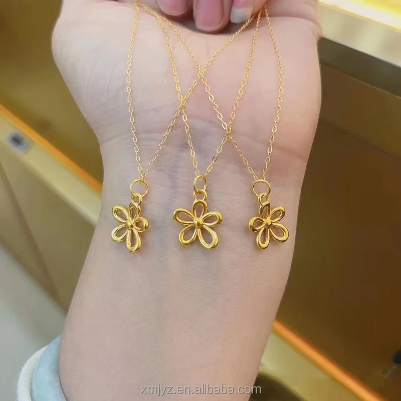 

Certified Hydrogen-Free Pure Gold 999 Galsang Flower Pendant Fashion Gold Necklace Jewelry Tiktok Group Purchase
