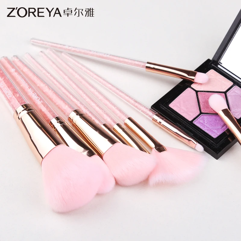 

popular 10pcs hot-sale high quality cute beauty makeup brush set with lovely bag for girl' gift, Pink