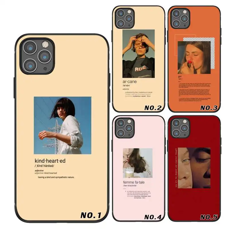 

Beautiful cool girl Art black UV printed phone case for iPhone 12 6 7 8 6S Plus XR XS MAX11 11Pro 11Pro Max Case