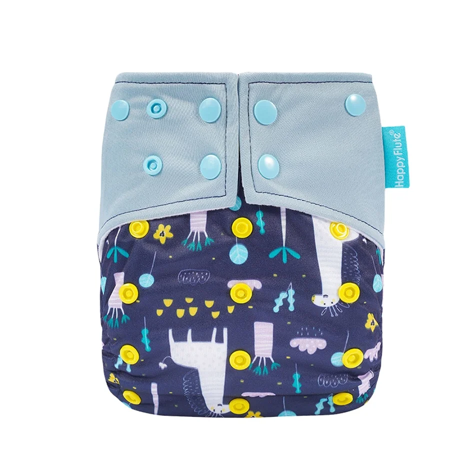 

Happyflute Customized Logo washable suede cloth diaper Reusable pocket cloth diapers without insert, Many cute fashion prints