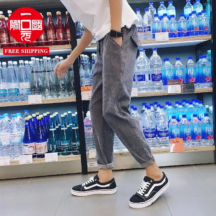 

Spring and autumn pure color corduroy men's casual simple all-match pants