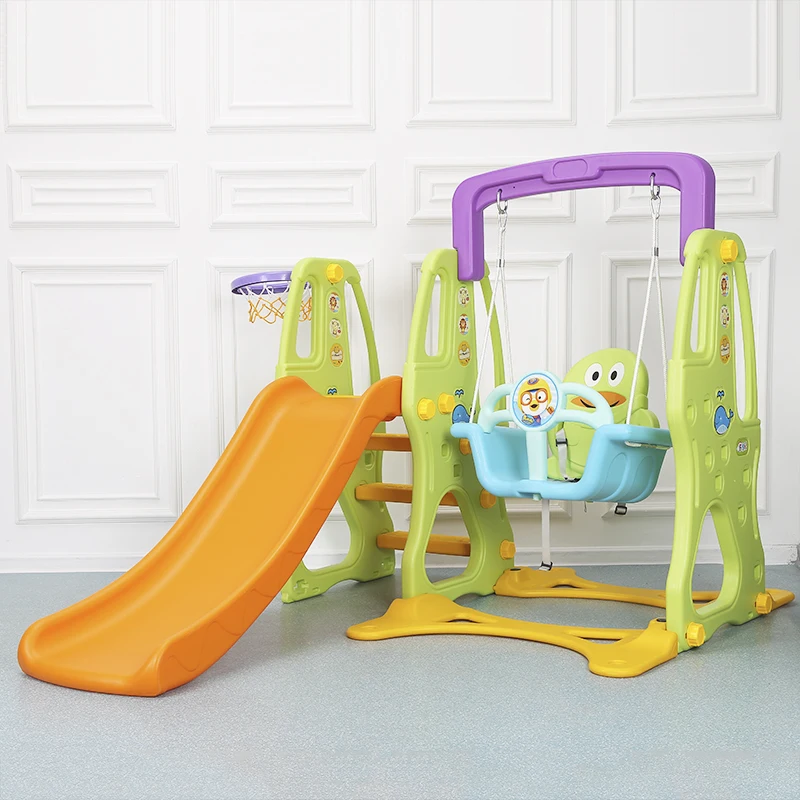 
Baby kids children indoor plastic slide chair swing set 