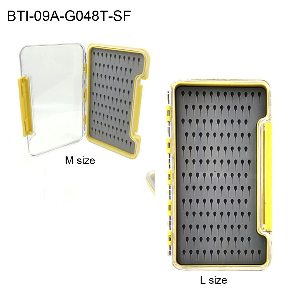 

2020 New designed two sizes super slim waterproof Tear Drop silicone foam fly boxes for fly fishing 09A-G048T-SF (B07)