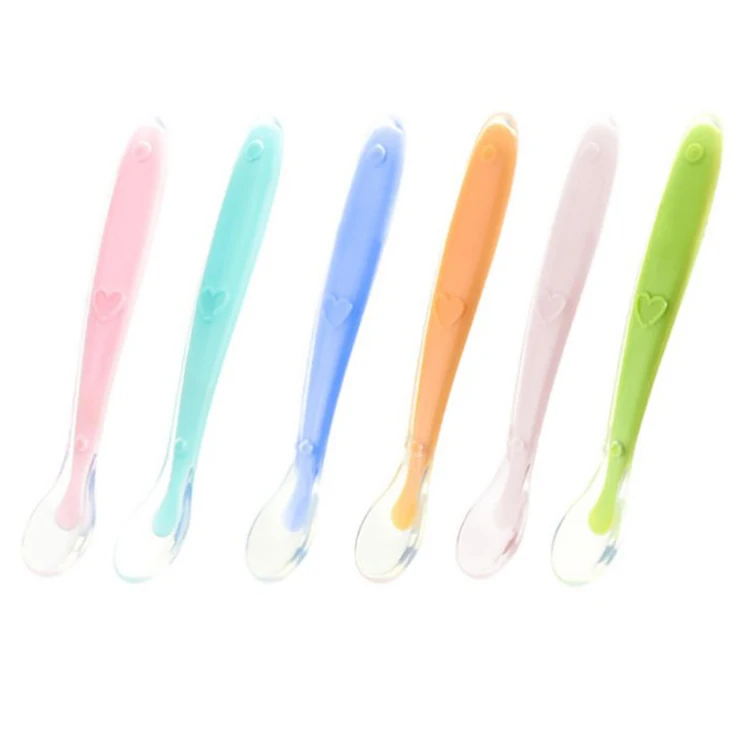 

Youngs Food grade silicone spoon baby feeding spoon Baby modern dining tables spoon, Pink