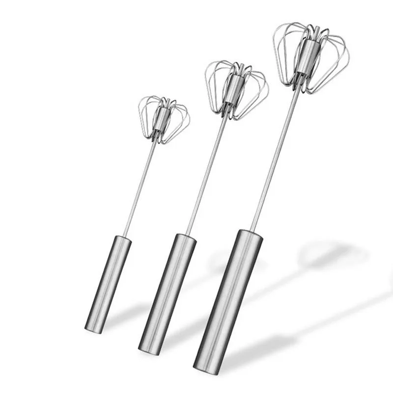 

Semi automatic Egg Beater 304 Stainless Steel Whisk Manual Hand Mixer Self Turning Stirrer Kitchen Accessories Egg Tools