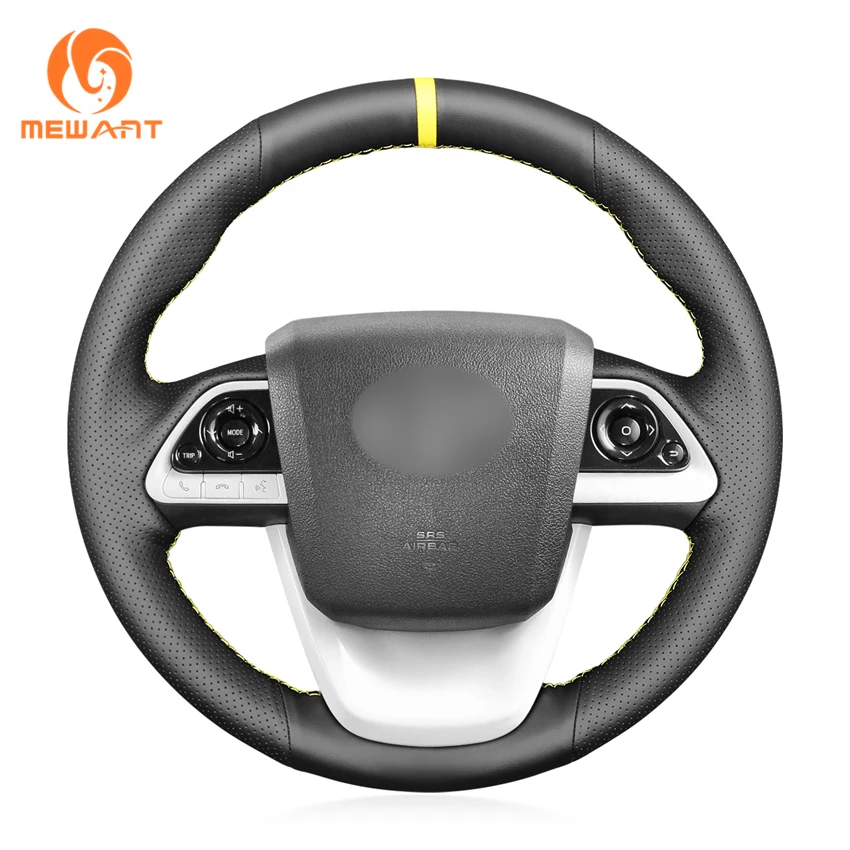 

MEWANT Christmas Gift Steering-wheel Covers For Toyota Prius 4 Prime Mirai Car Steering Wheel Under Bottom Cover Leather