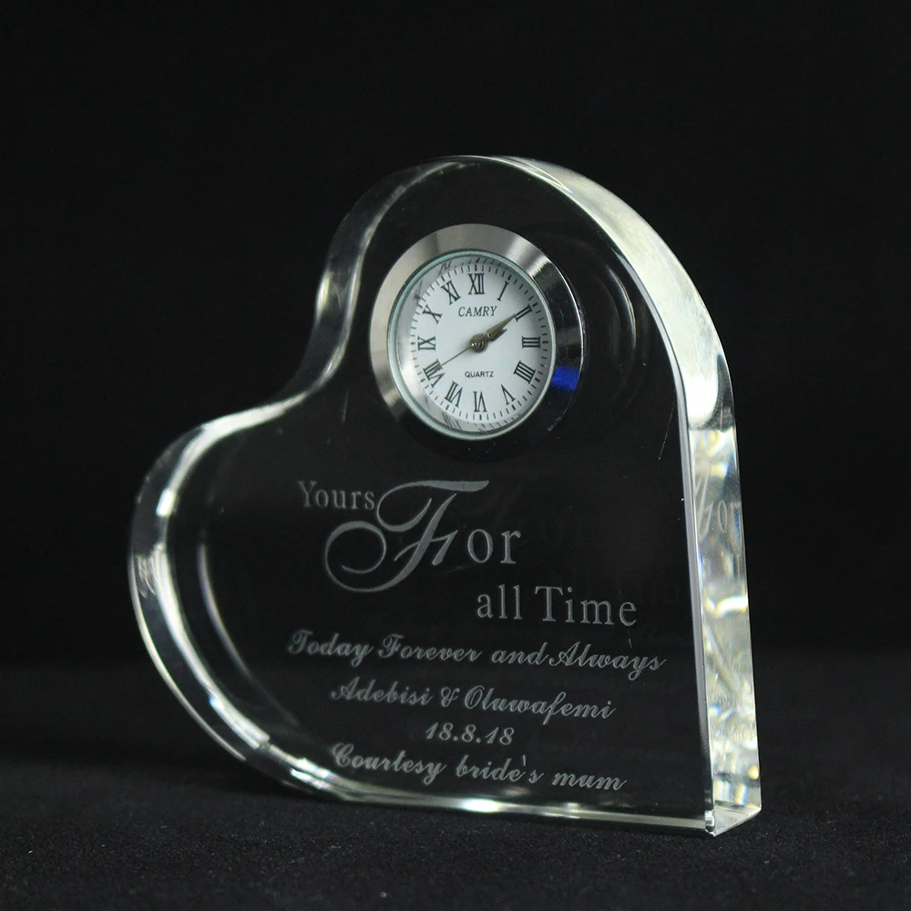 Custom Crystal Heart Clock Wedding Favors And Gifts For Guest Buy
