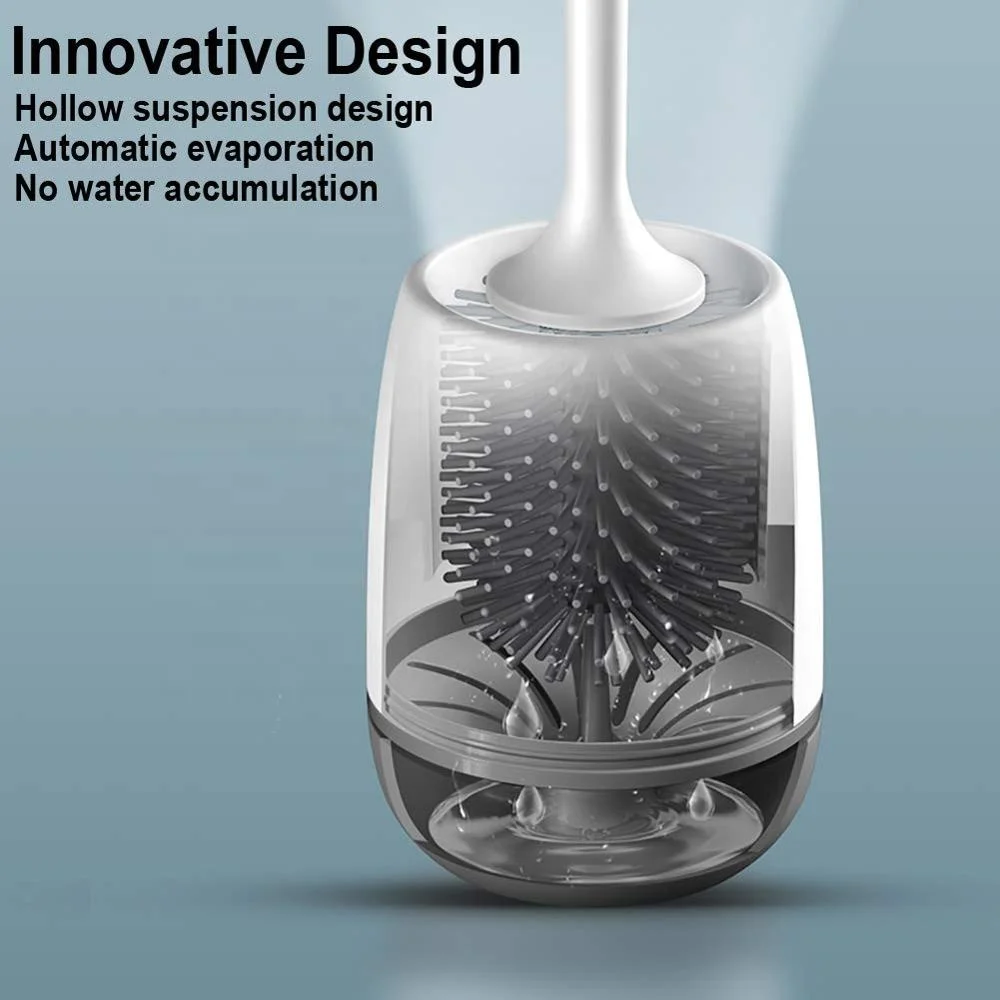 
Anti-bacterial Silicone Toilet Brush No Scratch Soft Toilet Cleaner Brush 