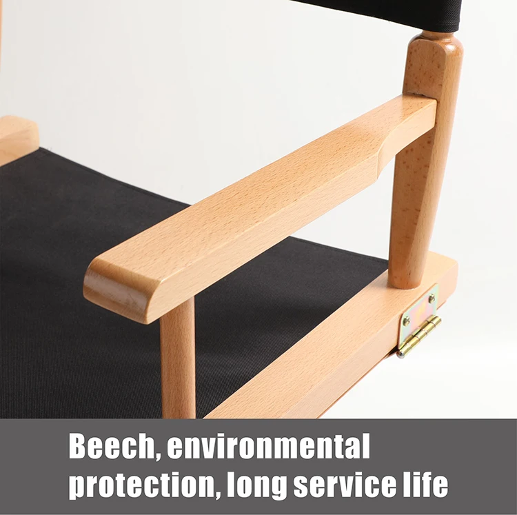 
HOMFUL Garden Camping Arm Chair Foldable Wooden Director Chair 