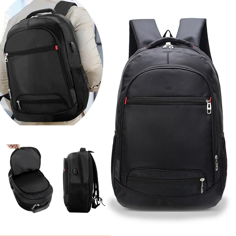 

OMASKA New boys university students backpack bag school Mochila Large capacity book bags back wholesale school backpack, Black