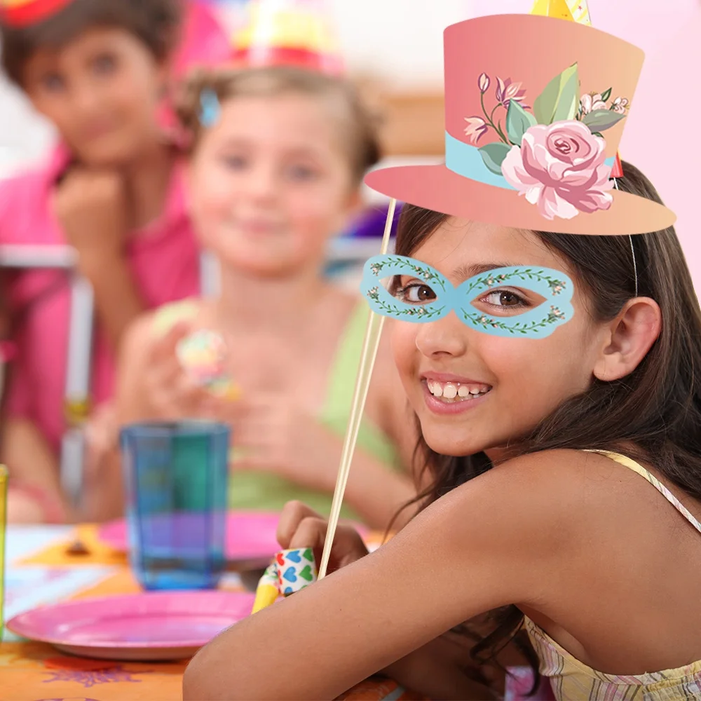 Huancai Tea Party Photo Booth Props Stick Props Party Supplies