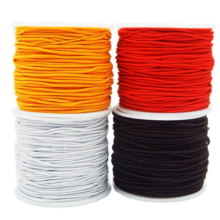 

Colorful round polyester elastic cord 1mm 1.5mm 2mm 3mm braided elastic cords webbing band, Custom color