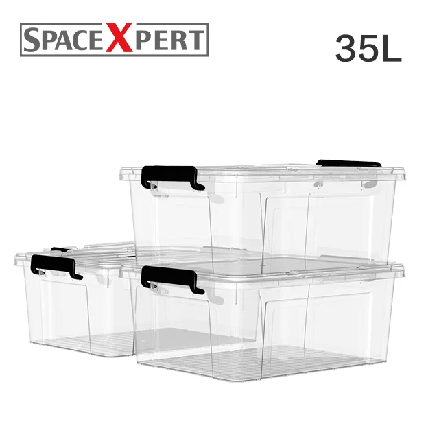 

Home organization transparent plastic storage box organize with tote 35L