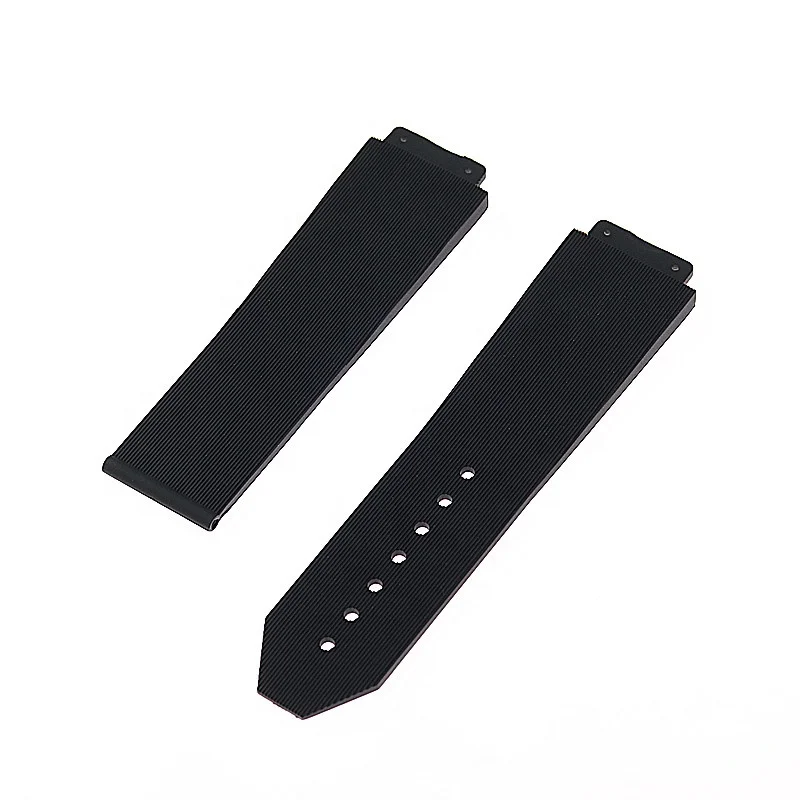 

25mm 27mm 23mm Suitable for watch straps Classic Fusion Series Series Watch Silicone Rubber Vertical Grain band bracelet, Black